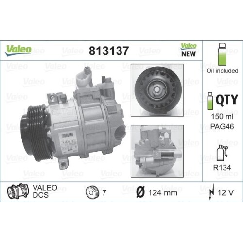 Compressore Climatizzatore Valeo 813137 Valeo Origins New Oe Technology per