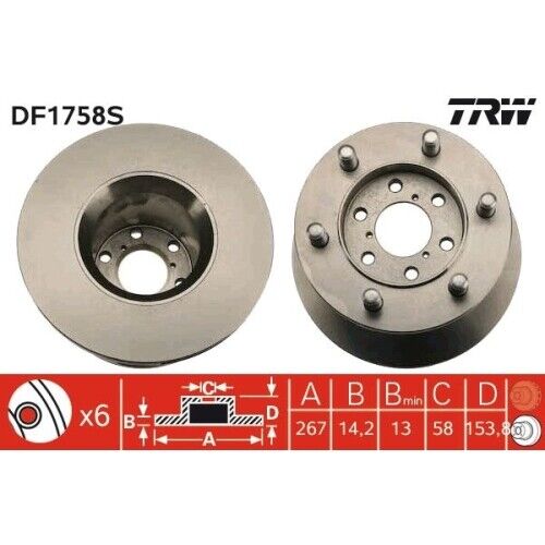 Discofreno Trw DF1758S per Alfa Romeo Fiat Iveco Assale Anteriore