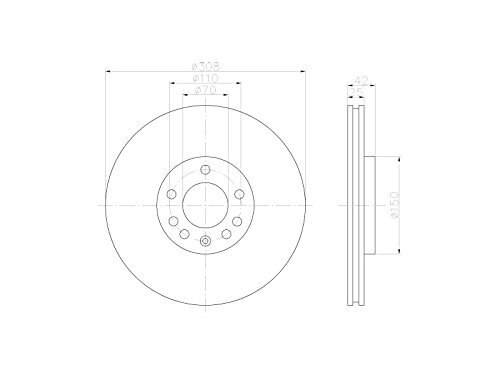HELLA 8DD 355 108-231 Bremsscheibe (L8B)