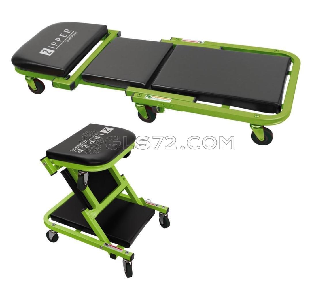 CARRELLO SGABELLO LETTINO SOTTO MACCHINA SOTTAUTO 2 IN 1 OFFICINA ZIPPER MHRK40