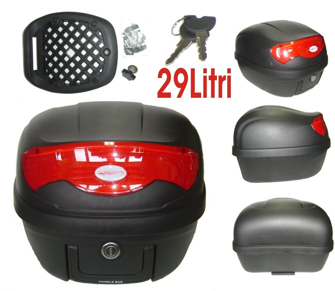 Universal Motorcycle Motorbike Scooter Rear Luggage Topcase Topbox 29 lt Black