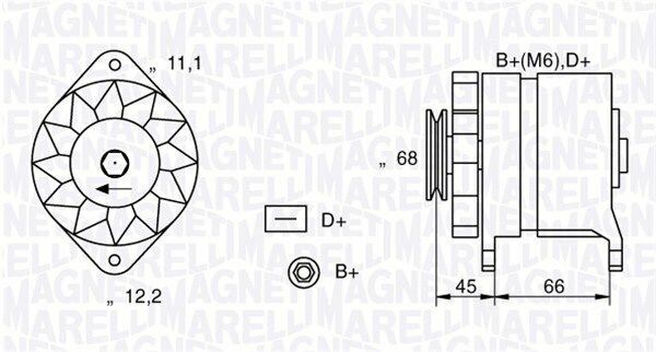 MAGNETI MARELLI 063321112010 - Alternatore 12V 55A