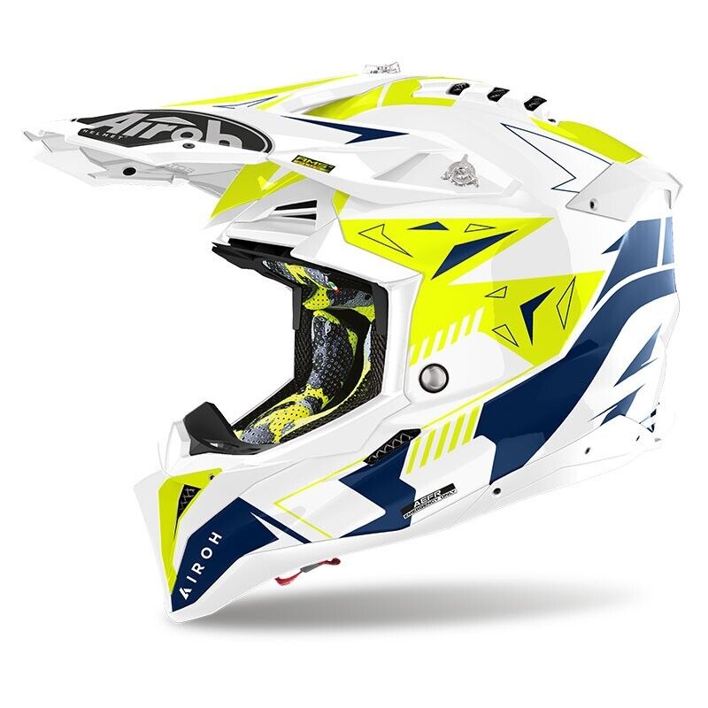 CASCO HELMET CROSS AVIATOR 3 SPIN  GIALLO AIROH SIZE M