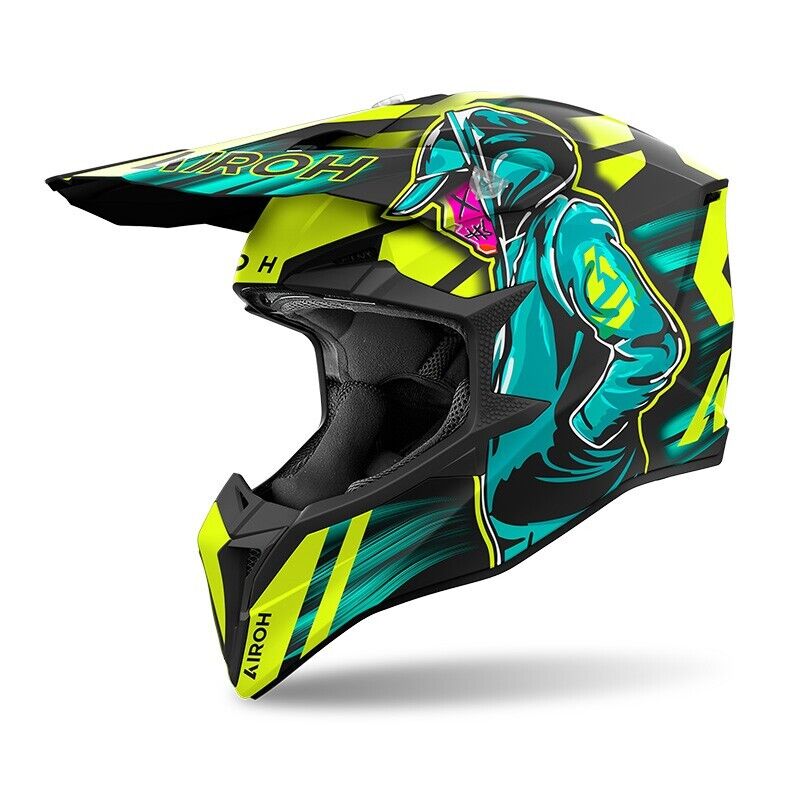 CASCO HELMET CROSS WRAAP CYBER GIALLO AIROH SIZE M
