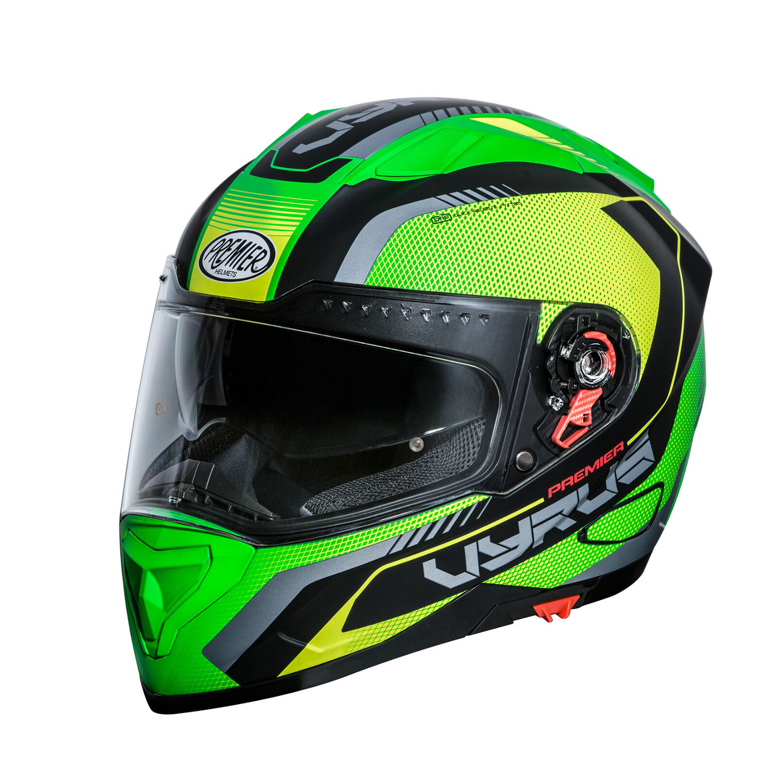 CASCO HELMET INTEGRALE VYRUS MP6 BM NERO VERDE GIALLO PREMIER SIZE XXL