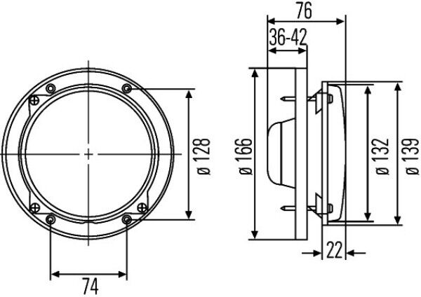HELLA 1A3996162-071 Gruppo ottico. Faro di profondità
