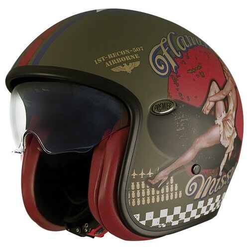 CASCO HELMET JET VINTAGE PIN UP MILITARY BM PREMIER SIZE S