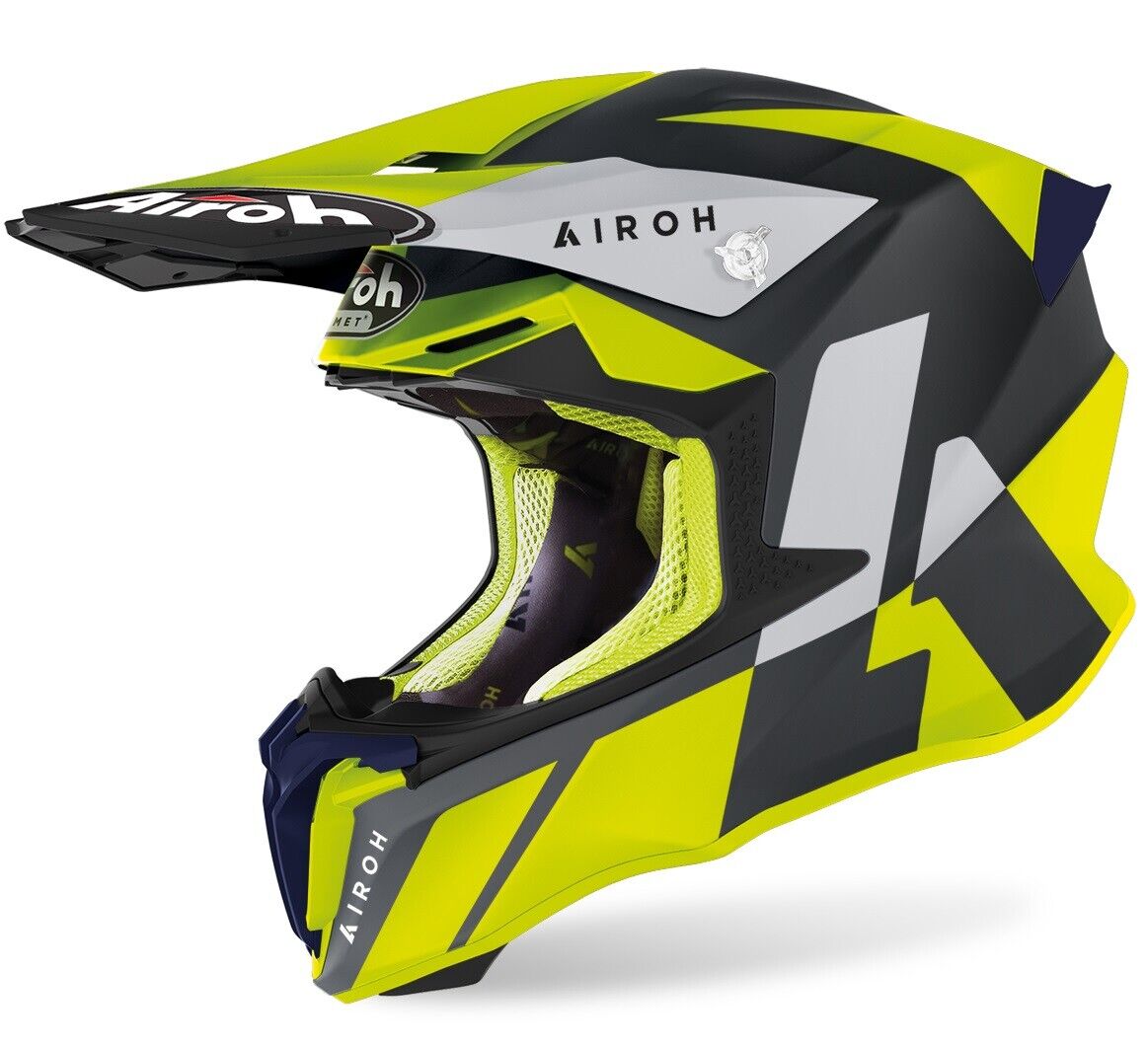 CASCO HELMET MOTO CROSS ENDURO AIROH TWIST 2.0 LIFT YELLOW MATT GIALLO FLU TG M