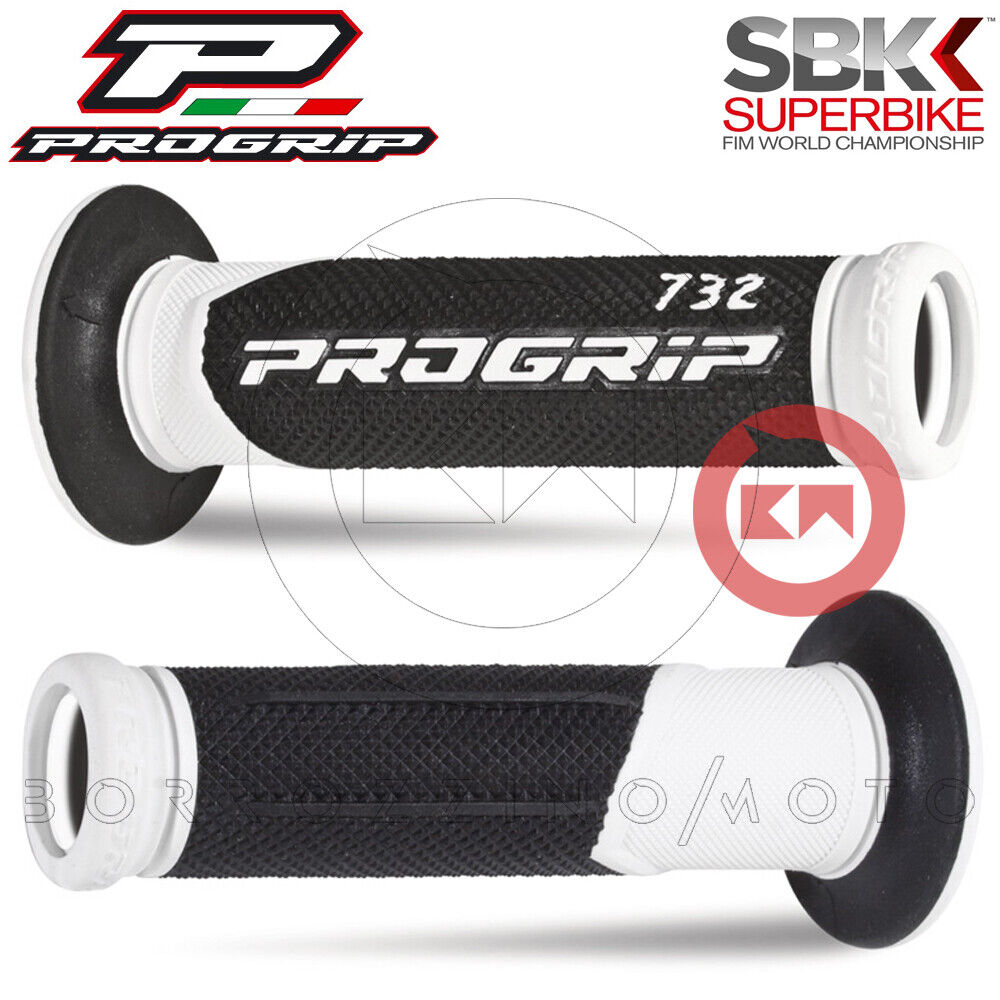 COPPIA MANOPOLE PROGRIP 732 FORATE GEL D.22-25 UNIVERSALI MOTO STRADA PISTA SBK