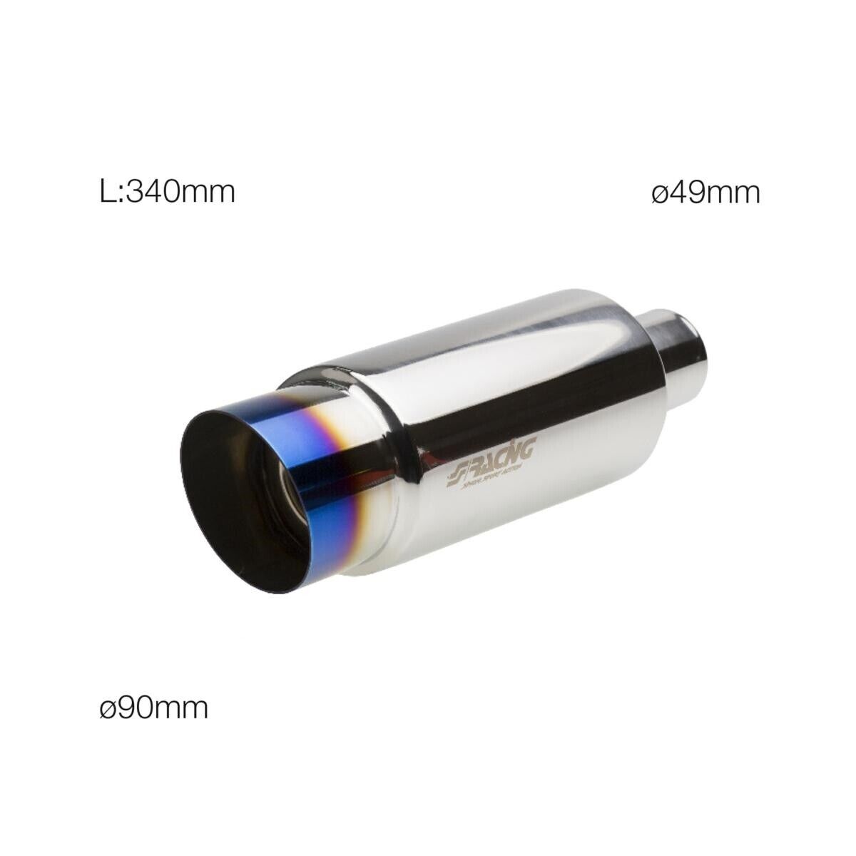 Simoni Racing Marmitta rotonda inclinata acciaio inox