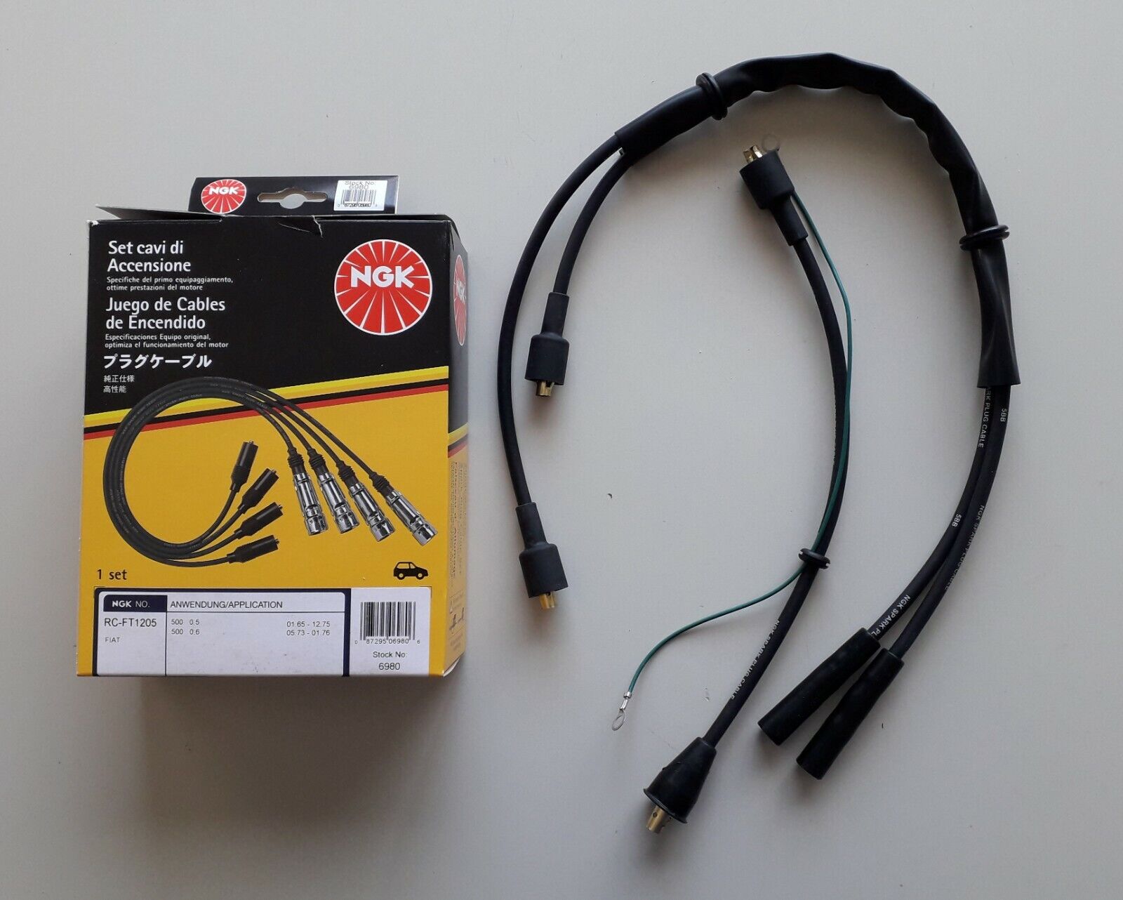 SERIE CAVI ACCENSIONE FIAT 500 NGK 6980 RC-FT1205