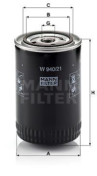 MANN-FILTER Filtro olio  W 940/21