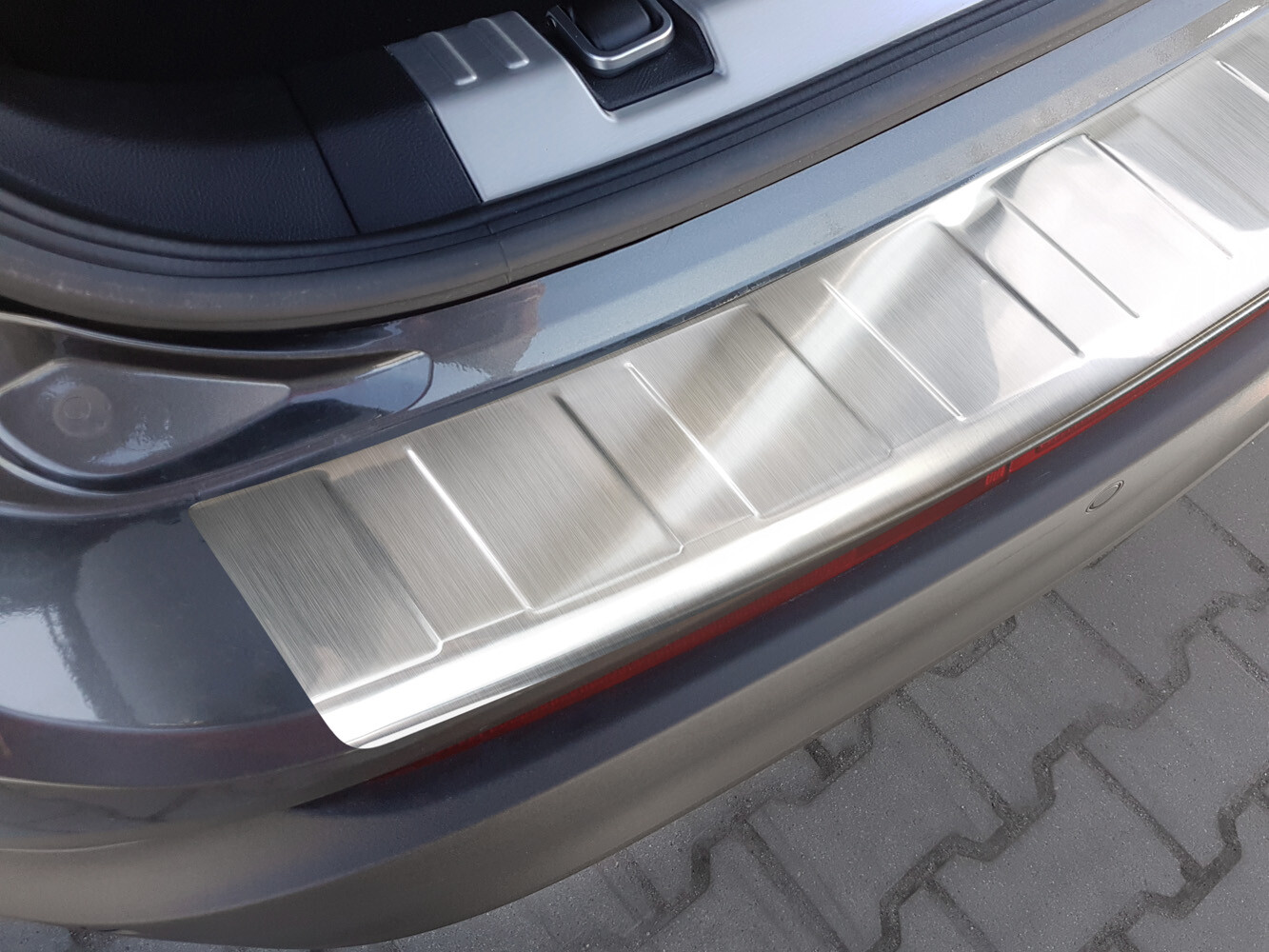 per FORD EDGE II 2014-2018 PROTEZIONE POSTERIORE PARAURTI SPAZZOLATO