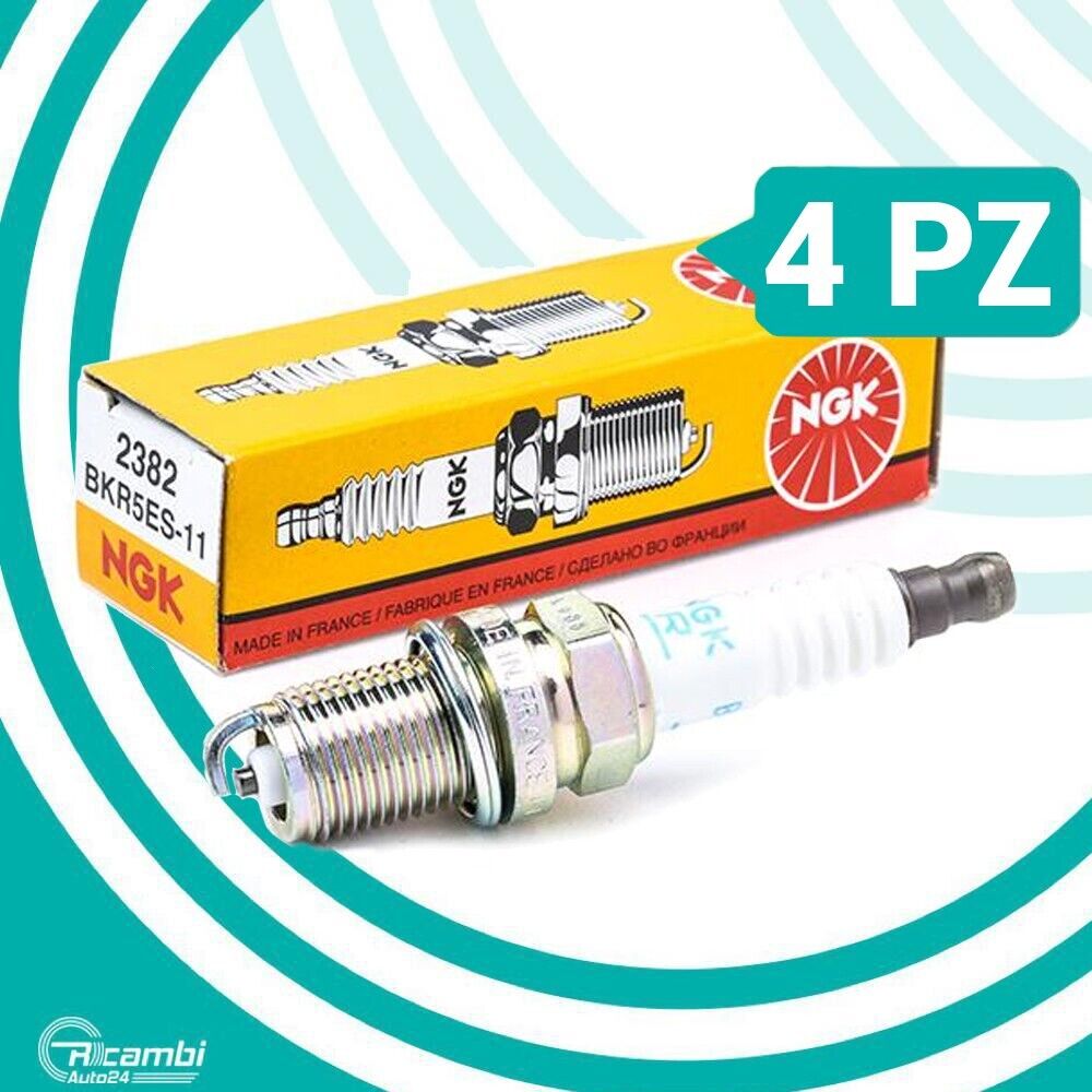 KIT 4 CANDELE ACCENSIONE NGK BKR5ES-11 2382 PER HONDA NISSAN HYUNDAI MAZDA ROVER