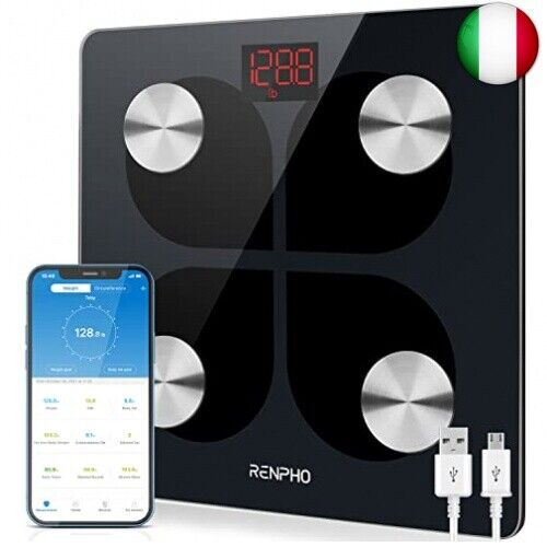 RENPHO Bilancia Bluetooth per Grasso Corporeo, Bilancia Digitale Intelligente