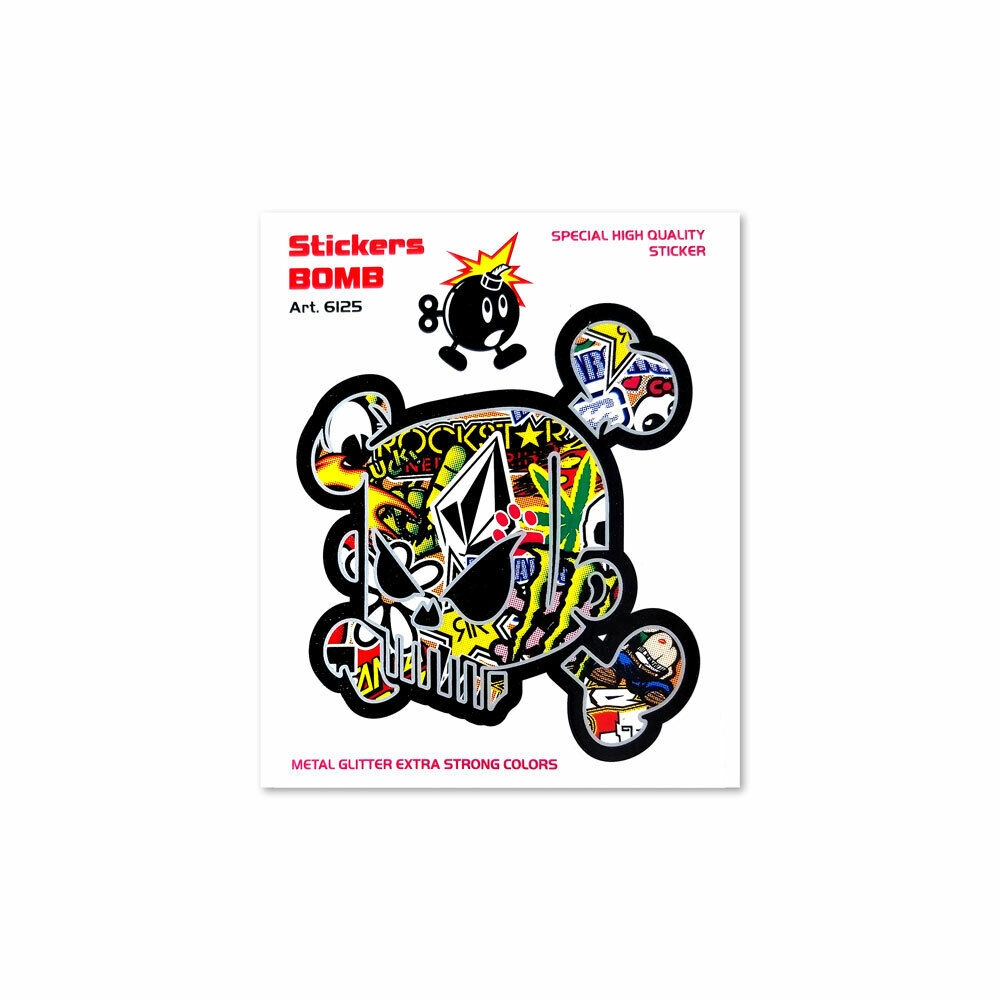 Adesivi Stickers Bomb Teschio 10 x 12 cm