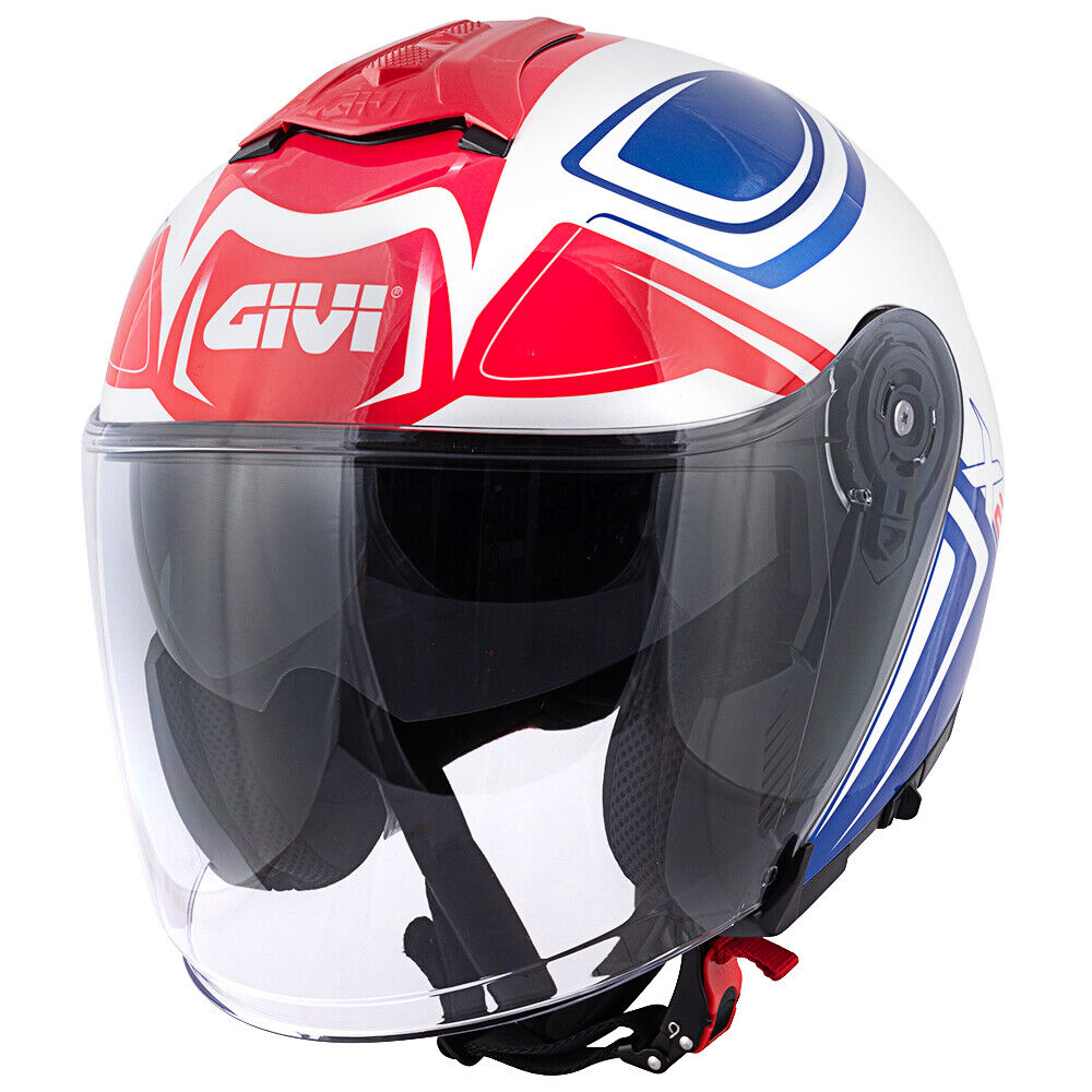 CASCO HELMET  JET X.22 PLANET HYPER BIANCO BLU ROSSO GIVI SIZE XS