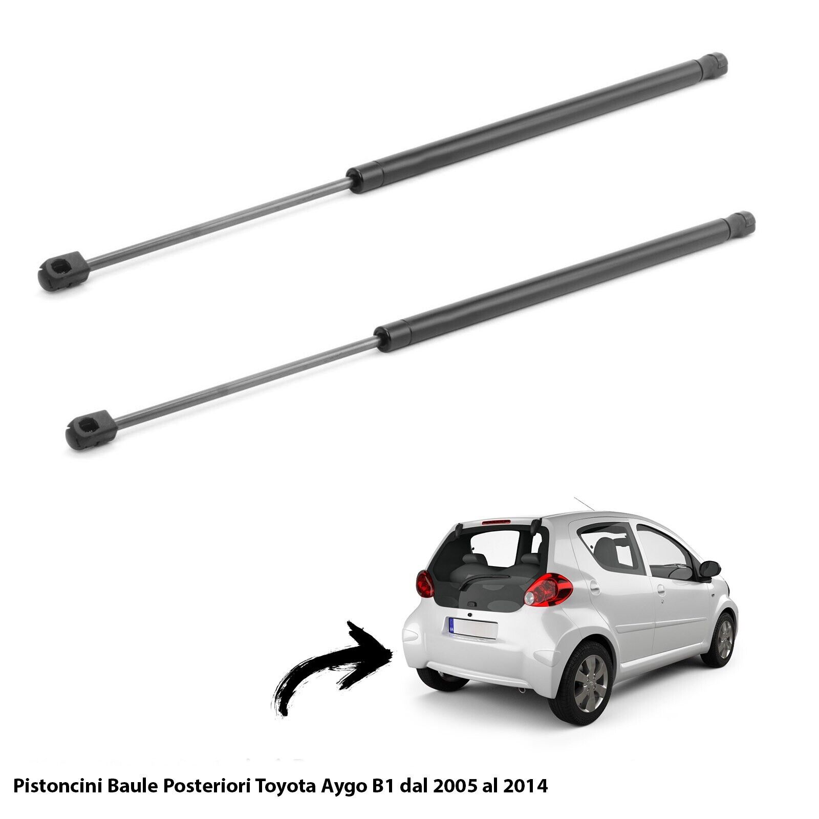 2 MOLLE  A GAS PISTONI PORTELLONE BAGAGLI X TOYOTA AYGO (B1) dal 2005