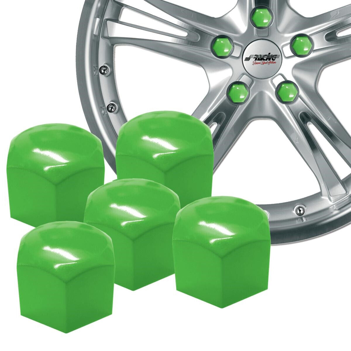 Simoni Racing 20+1 Copribulloni in Silicone Verde  GREEN chiave 17