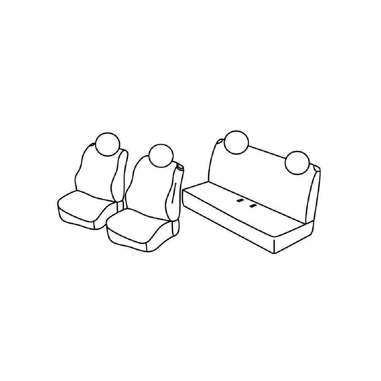 Set coprisedili Beige Fiat 500 07/07>06/15 Fiat 500C 07/09>06/15 C15001B