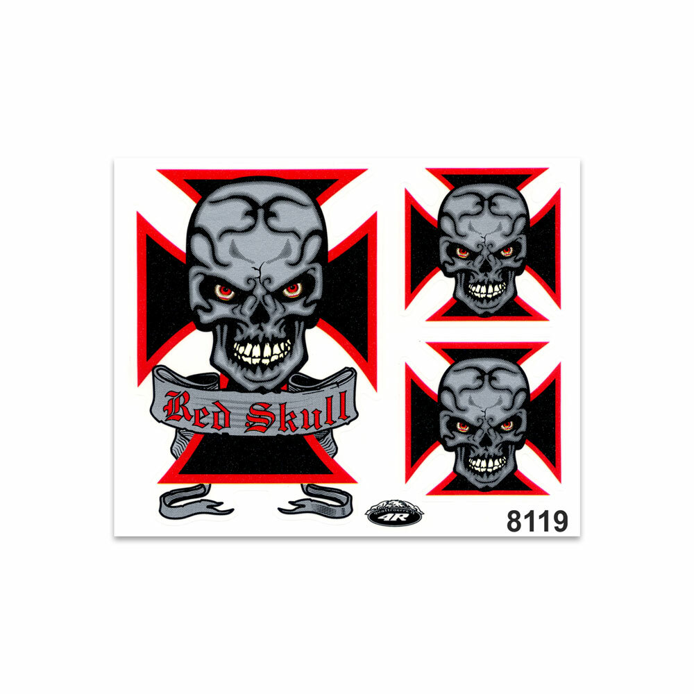 Adesivi Stickers Red Skull 14 x 16 cm