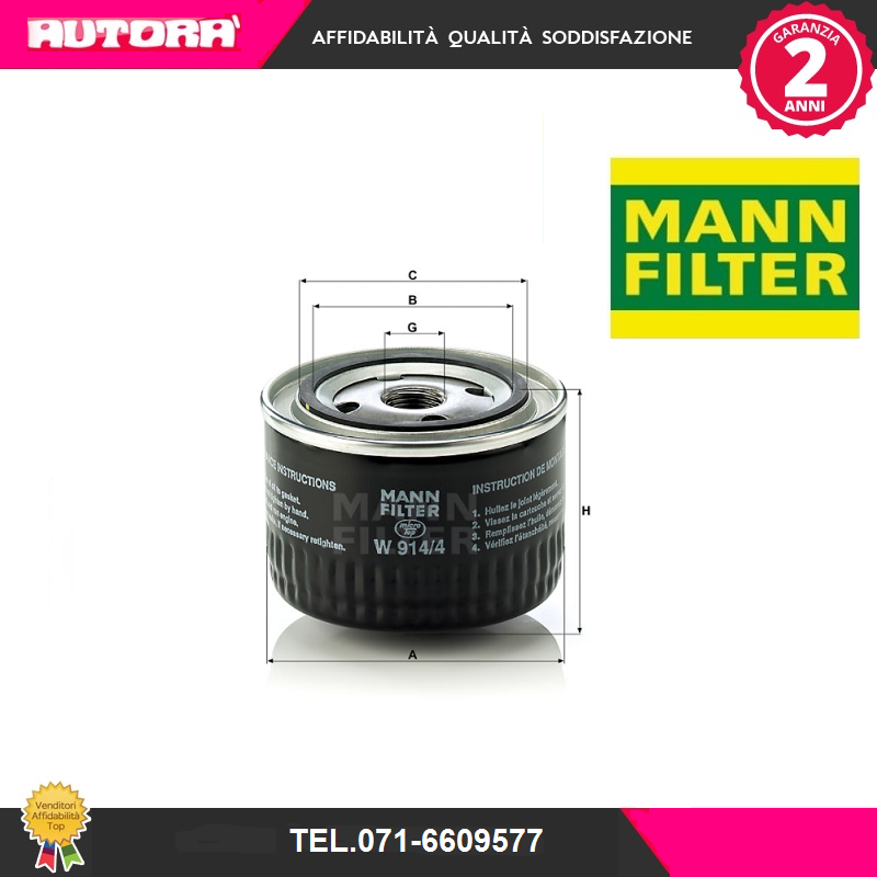 W9144 Filtro olio (MARCA-MANN FILTER).