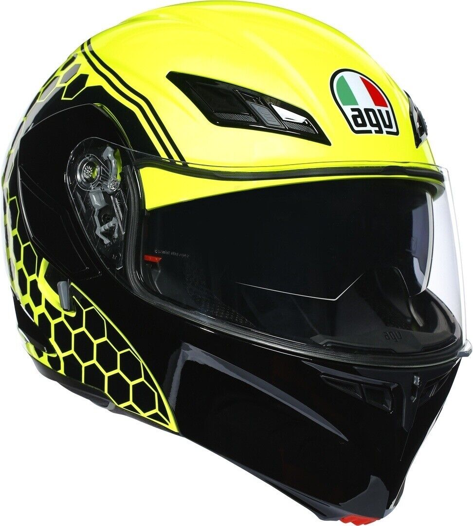 CASCO MOTO MODULARE AGV COMPACT ST PINLOCK DETROIT YELLOW FLUO BLACK TG XS
