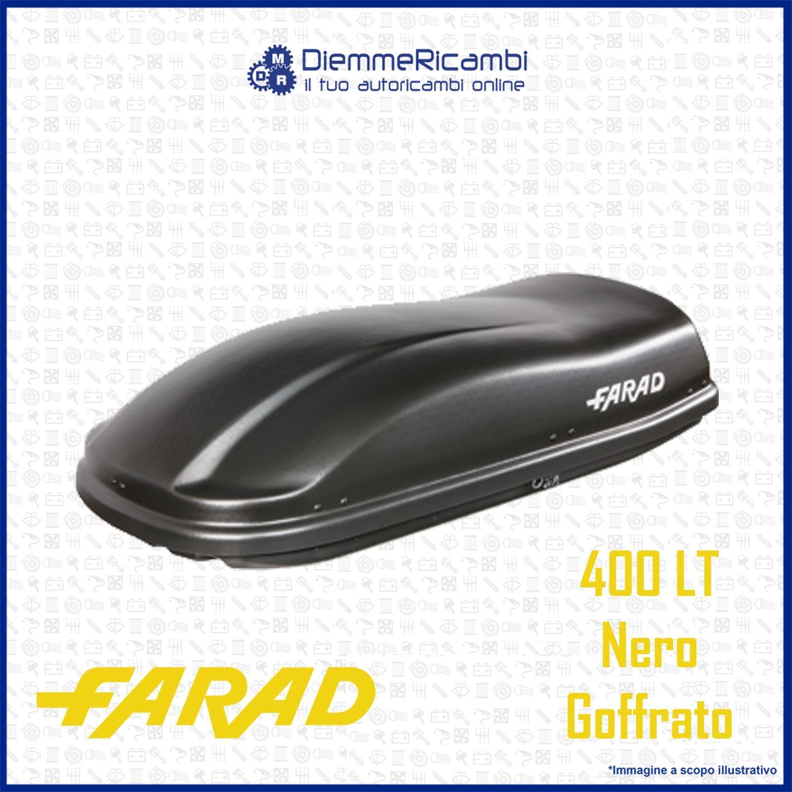 BOX AUTO PORTATUTTO DA TETTO UNIVERSALE FARAD F3 MARLIN 400 LT - NERO GOFFRATO