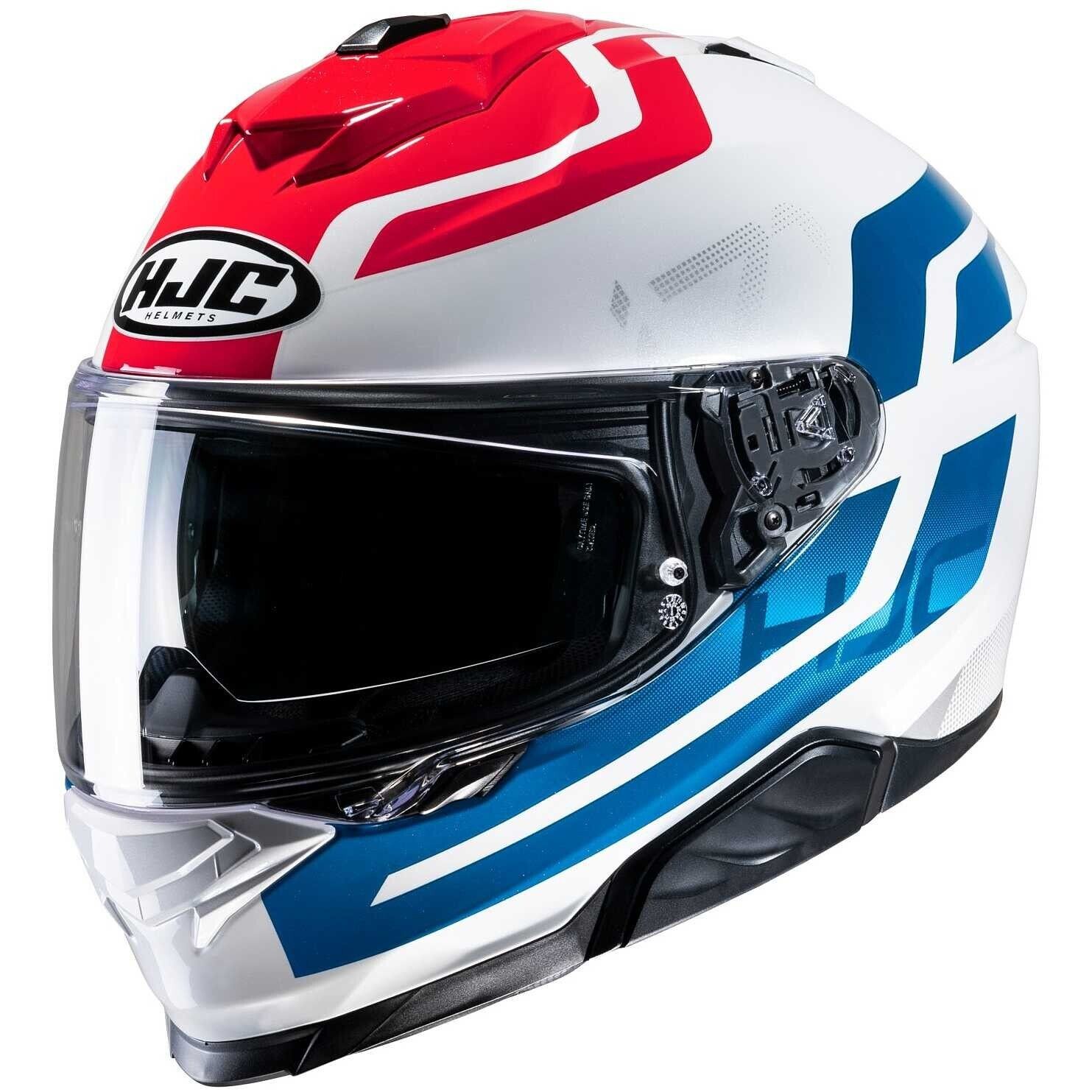 CASCO MOTO INTEGRALE DOPPIA VISIERA HJC I71 ENTA MC21 BLU ROSSO BIANCO TG S