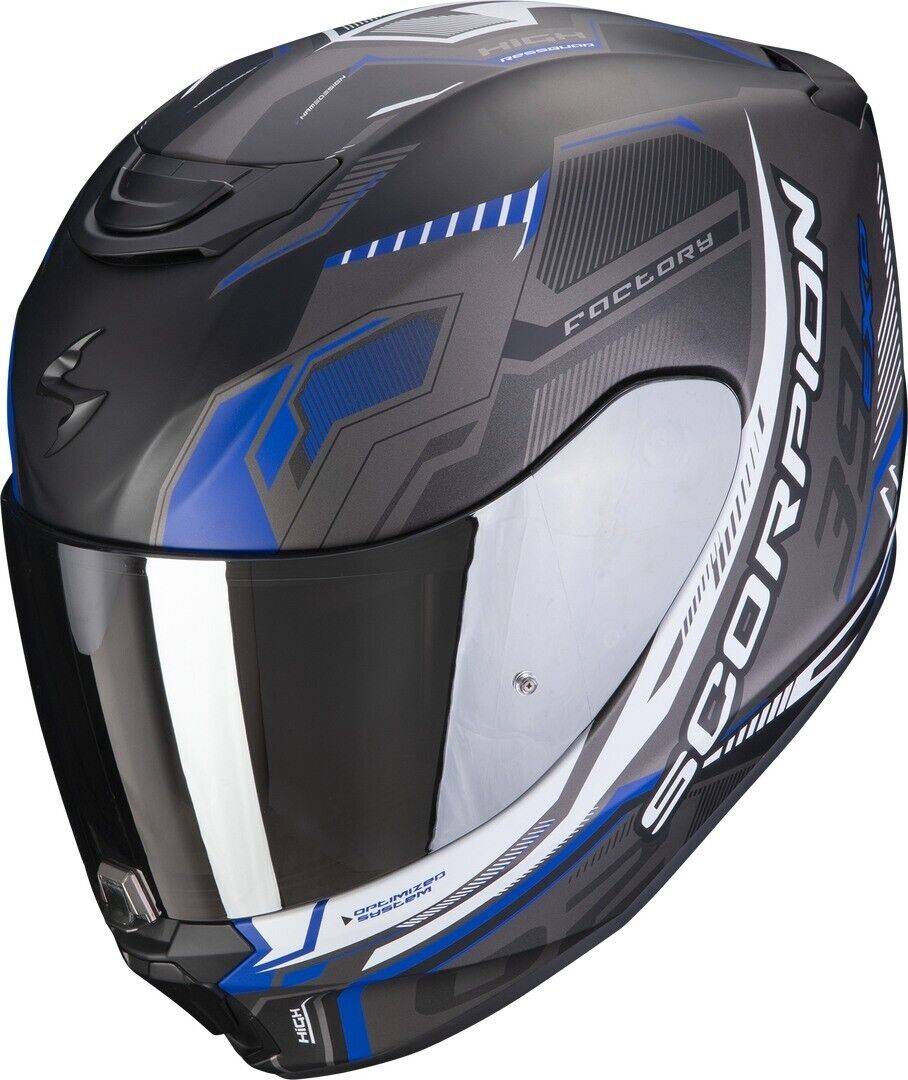 CASCO HELMET MOTO INTEGRALE SCORPION EXO 391 HAUT BLACK BLU MATT TG XL