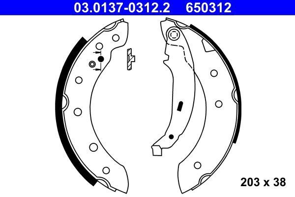 ATE Kit ganasce freno  03.0137-0312.2