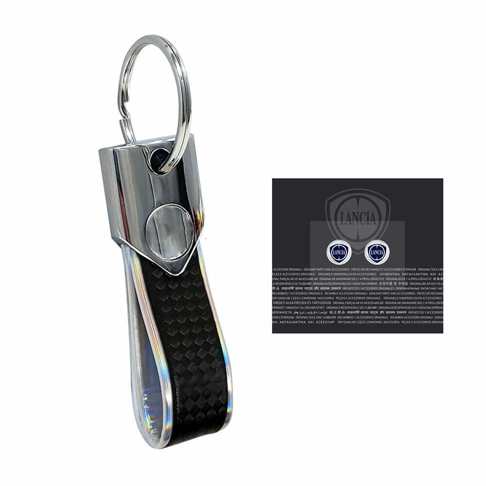 Portachiavi Silver Carbon con Loghi Lancia Originali 12 mm