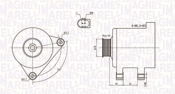 Alternatore MAGNETI MARELLI 063731782010 compatibile con VW