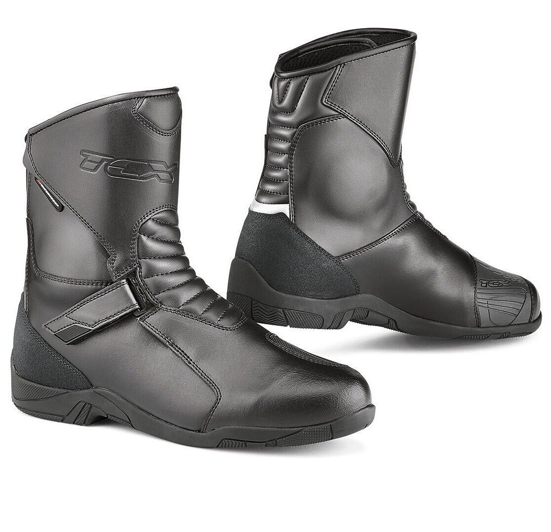 STIVALI BOOTS MOTO IMPERMEABILI TCX HUB WP  PELLE NERO  TG 45