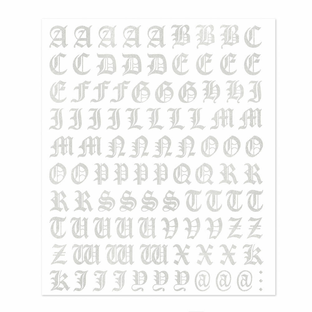 Kit Lettere Adesive Componibili Gotic Colore Argento