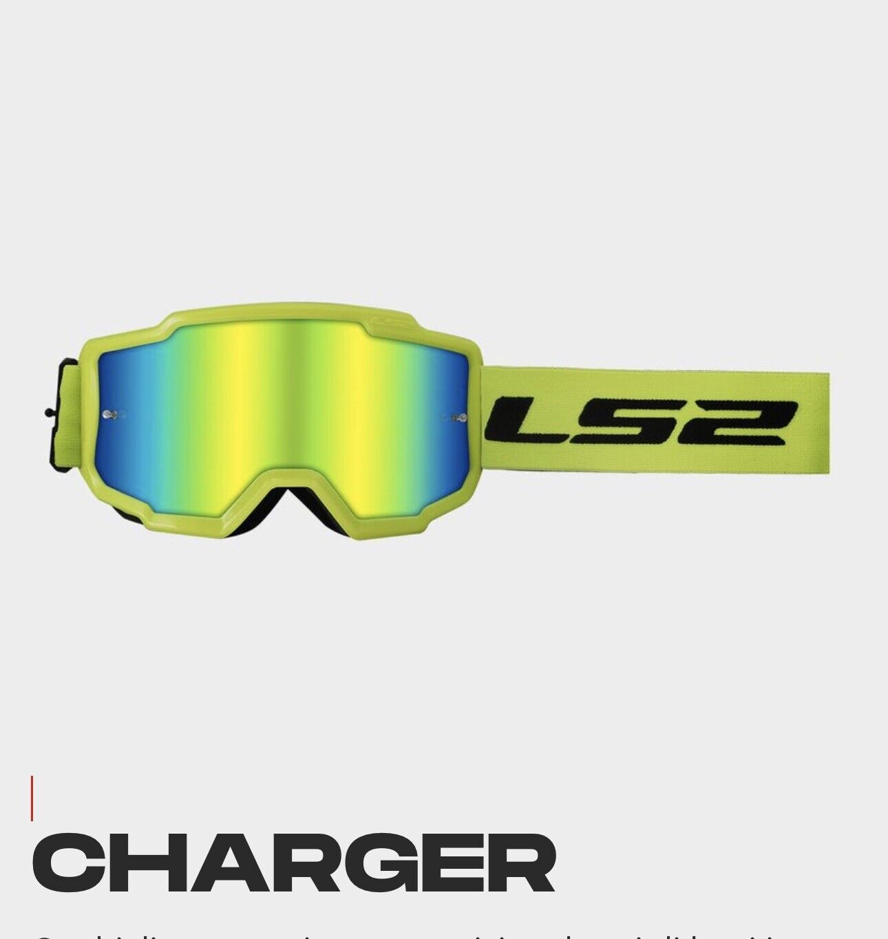 Occhiali MOTO CROSS  LS2 CHARGER YELLOW  Enduro Motard ATV Quad