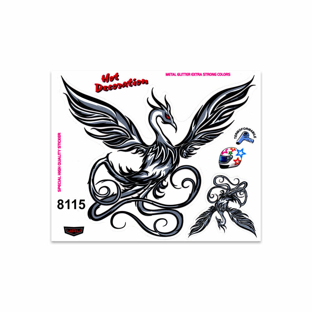 Adesivi Stickers Fenice 14 x 16 cm