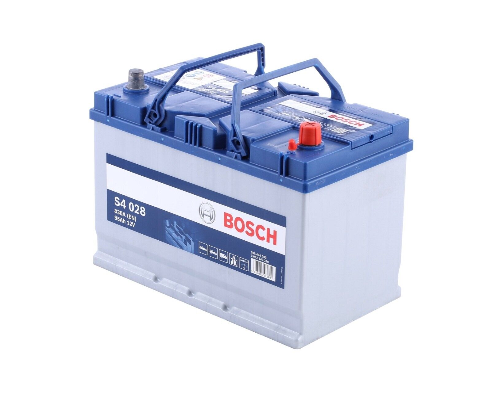 BATTERIA PER AUTO BOSCH S4 95 AH 830 EN 12V VOLT SILVER S4 00092S40280