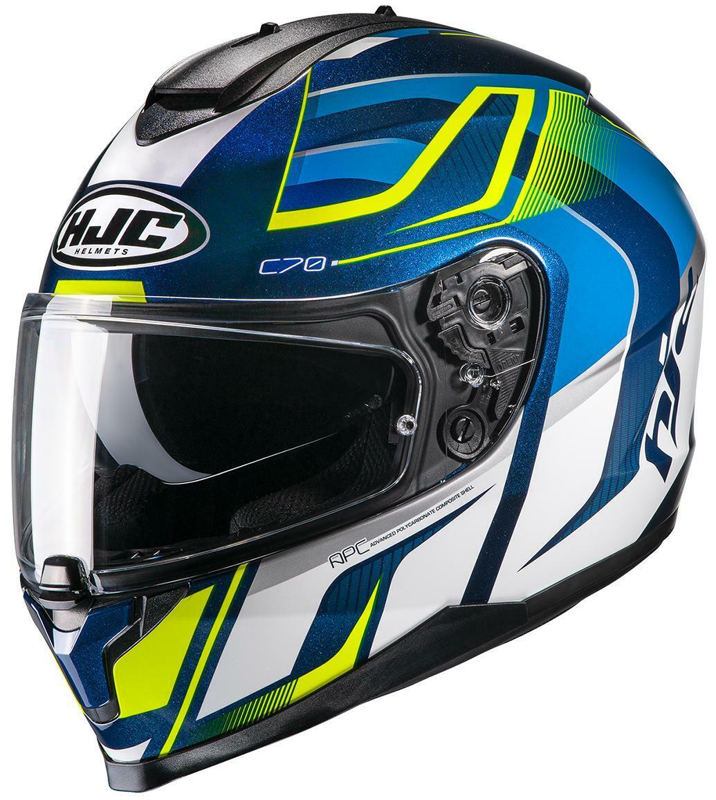 Casco integrale HJC C70 Lantic MC3H Blu Giallo Bianco Taglia Size M