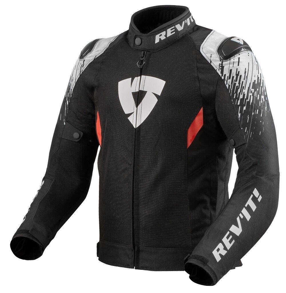 GIACCA JACKET TRAFORATA MOTO REVIT REV'IT QUANTUM 2 AIR ESTIVA NERO BIANCO TG M