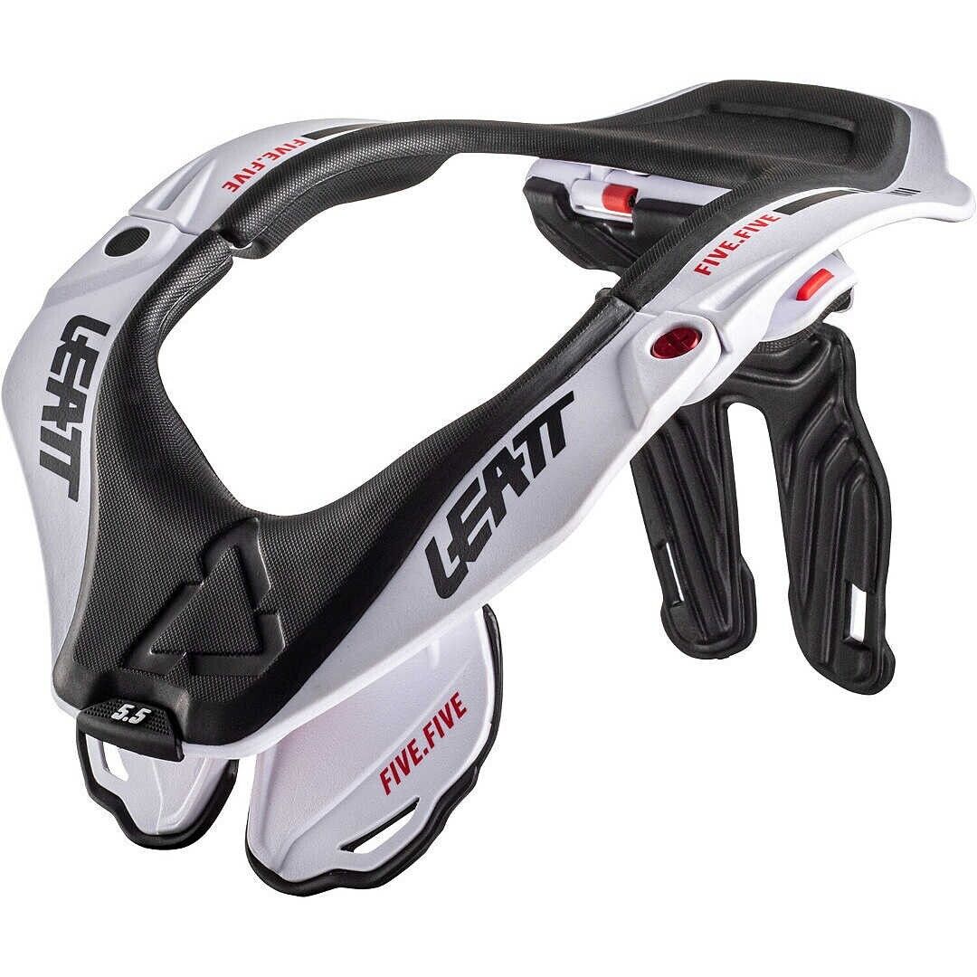 COLLARE PROTEZIONE COLLO NECK BRACE CROSS ENDURO LEATT GPX 5.5 WHITE TG L/XL