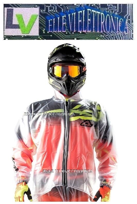 1-6 S-M ACERBIS Giacca Mantella Impermeabile Trasparente Protezione Pioggia