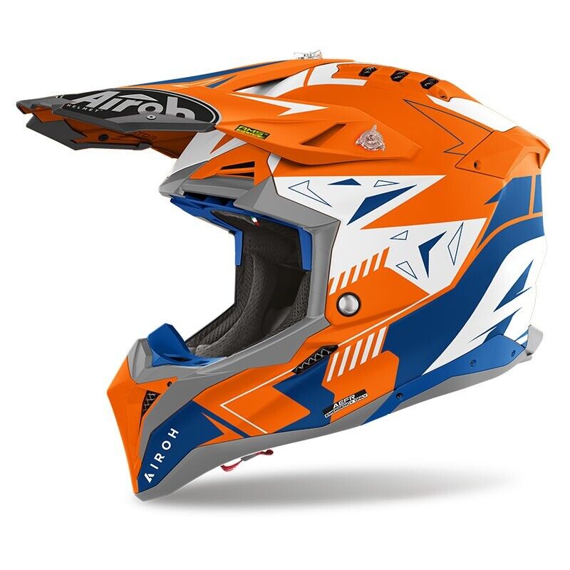 CASCO HELMET CROSS AVIATOR 3 SPIN  ARANCIO AIROH SIZE XL