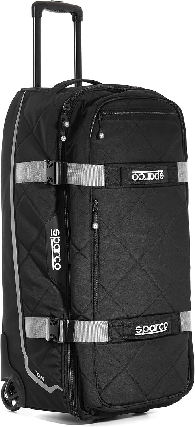 BORSA TROLLEY BORSONE SPORTIVO VIAGGIO SPARCO TOUR COLORE NERO/GRIGIO 140X84X38