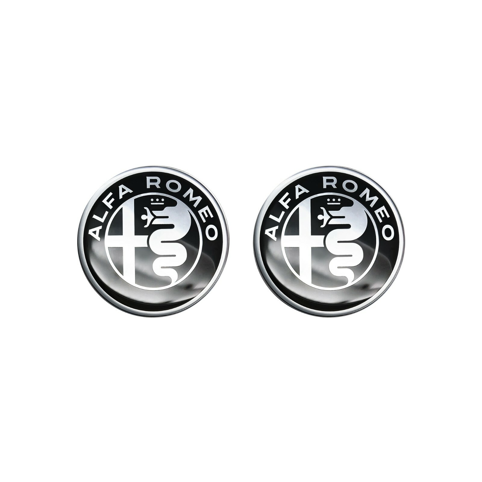 Adesivo Alfa Romeo 3D Ufficiale Logo Black 2 Pezzi da 21 mm