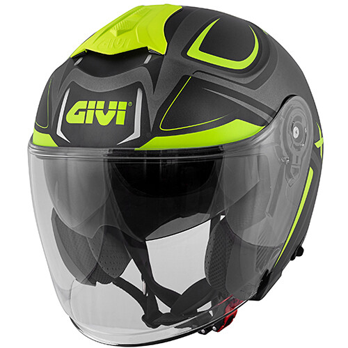 CASCO HELMET  JET X.22 PLANET HYPER TITANIO OPACO NERO GIALLO GIVI SIZE XS