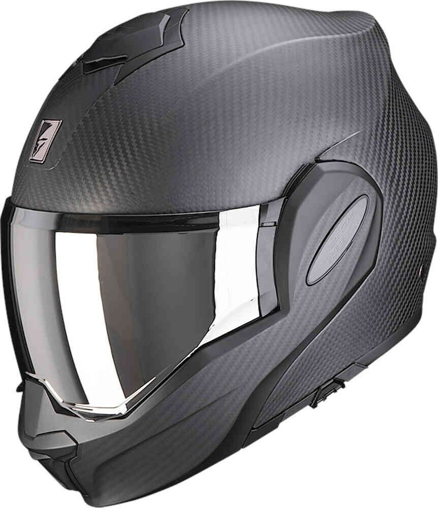 CASCO MOTO CARBONIO MODULARE RIBALTABILE SCORPION EXO TECH EVO CARBON MATT TG S