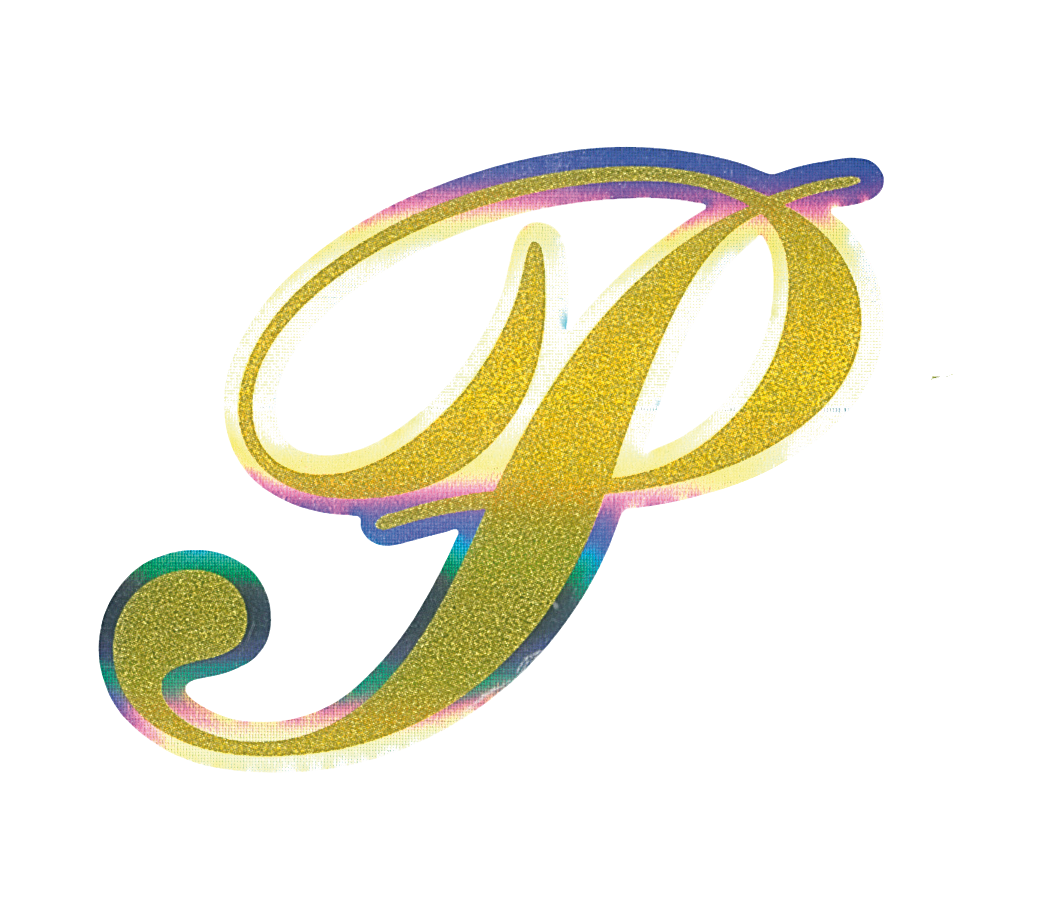Lettera Adesiva "P" Olografica Colore Oro per Auto e Moto