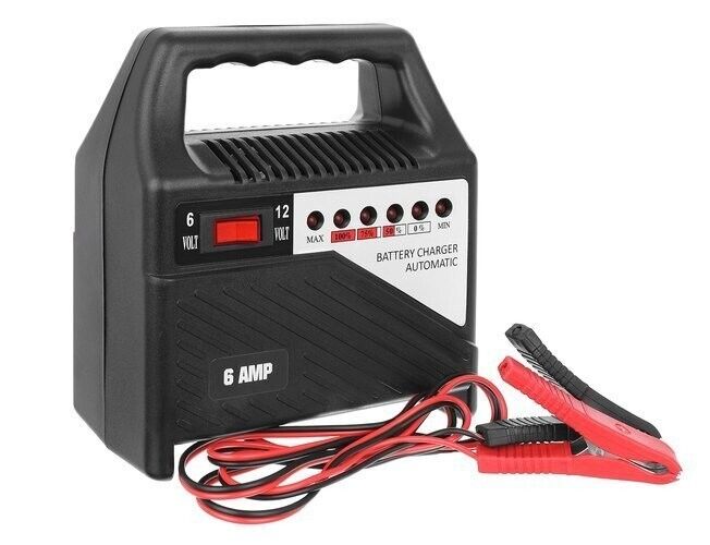 Caricabatteria per Auto Moto Professionale 6V 12V 6A Carica Batteria Portatile