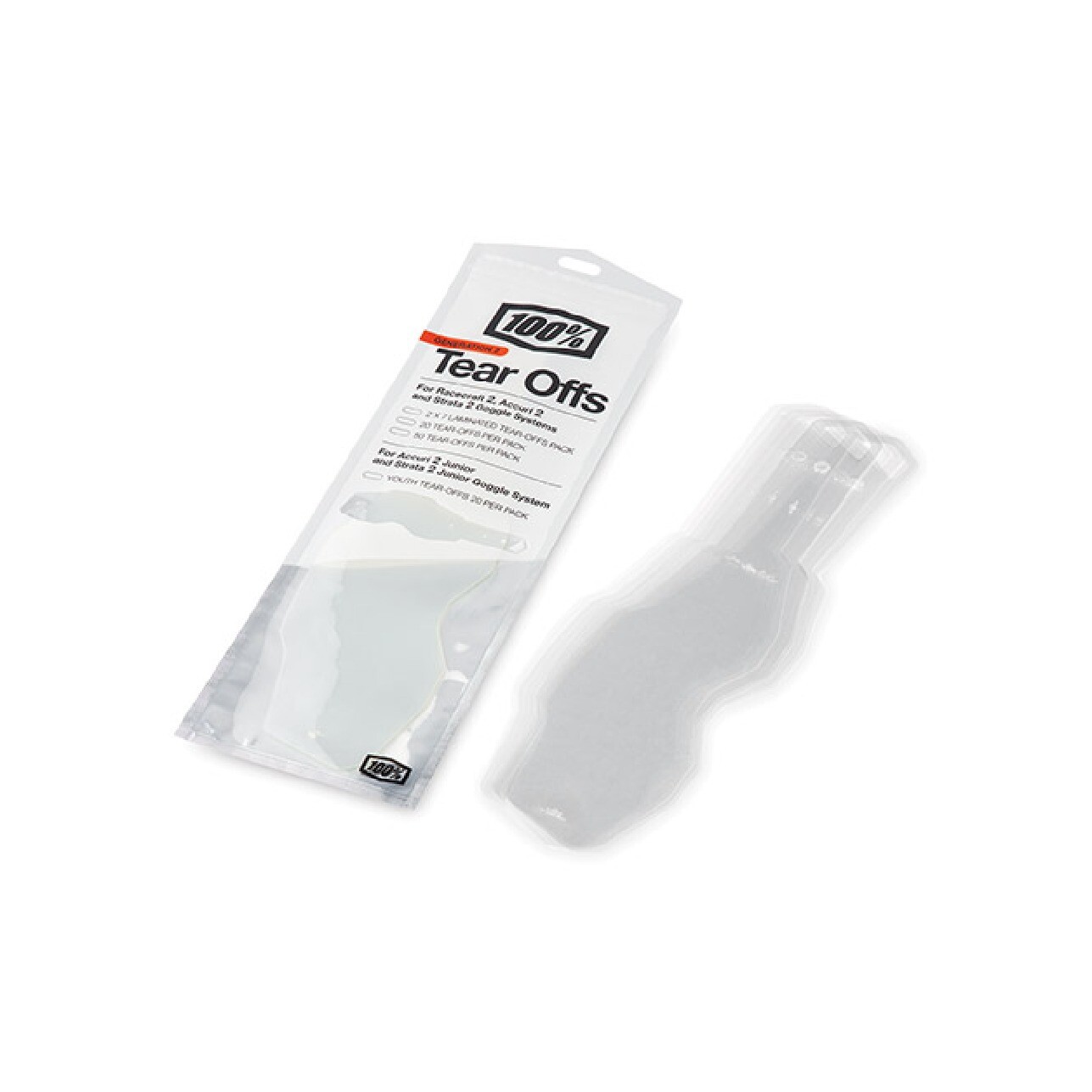 100% Tear-Offs Standard per Maschere Motocross Rc2/Ac2/St2 (Conf. Da 20 pezzi)